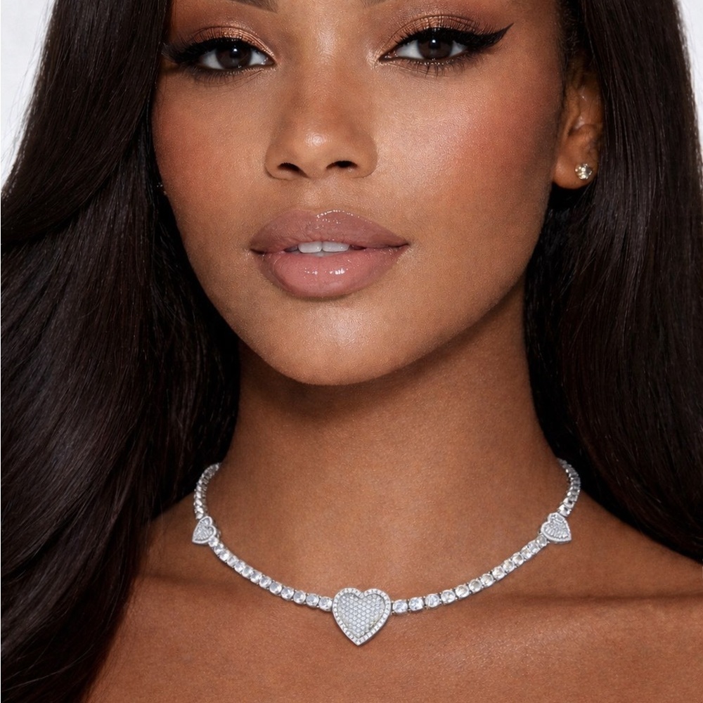 Silver Heart Necklace 18inch